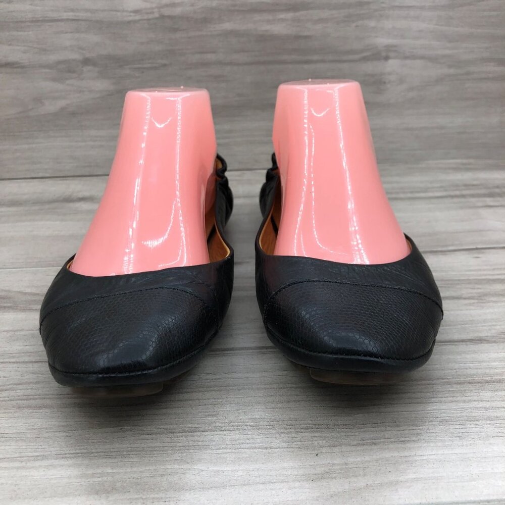 Peter Millar Ballet Flats Womens 8.5M Black Leather Slip On Shoes - Picture 5 of 13